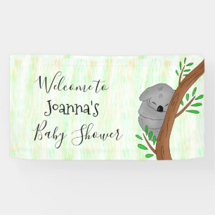 Personalised Sleepy Koala Bear Baby Shower Banner