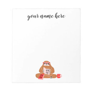 Personalised Sloth Notepad