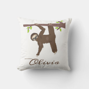 Personalised Sloth Throw Pillow Funny Gift