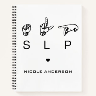 Personalised SLP Speech Language Pathologist ASL Notebook