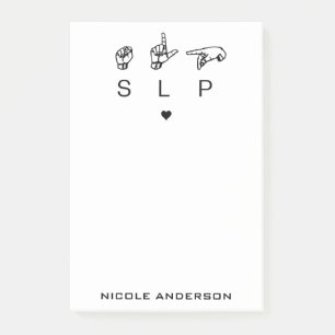 Personalised SLP Speech Language Pathologist ASL Post-it Notes