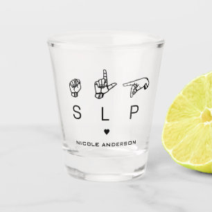 Personalised SLP Speech Language Pathologist ASL Shot Glass