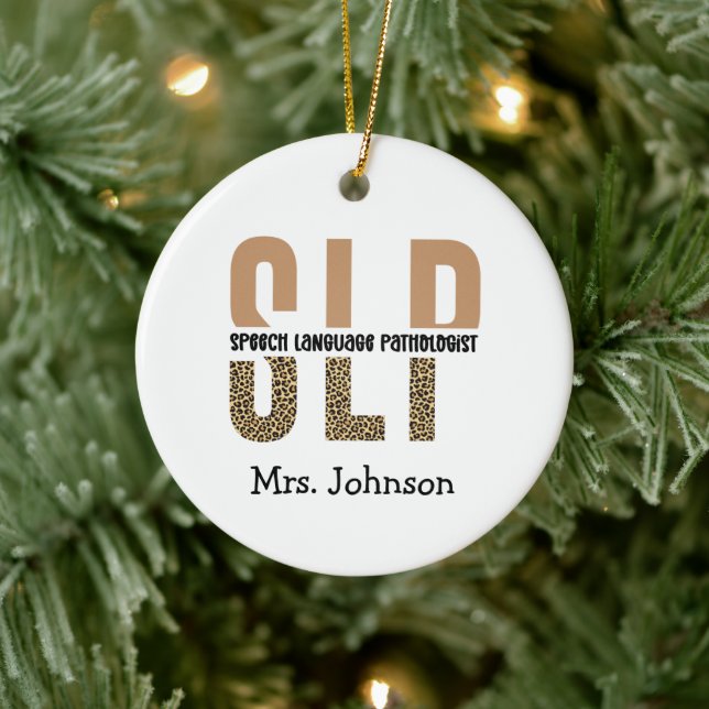 Personalised SLP Speech language pathologist  Ceramic Ornament (Tree)