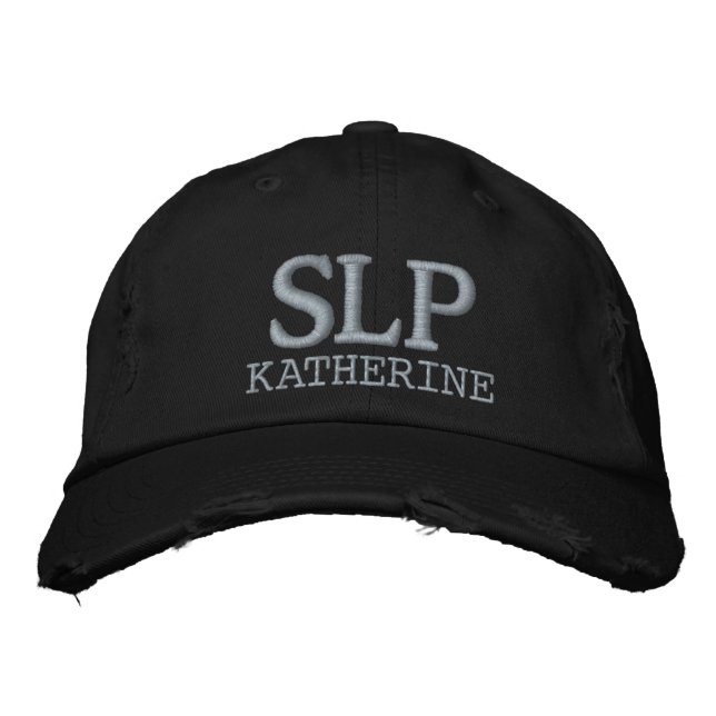 Personalised SLP Speech Language Pathologist Embroidered Hat (Front)