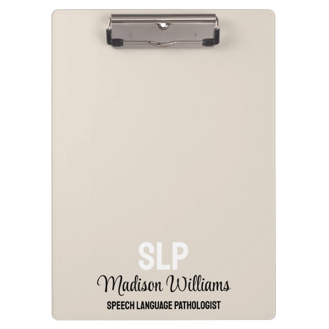 Personalised SLP Speech Language Pathologist Gift Clipboard (Front)