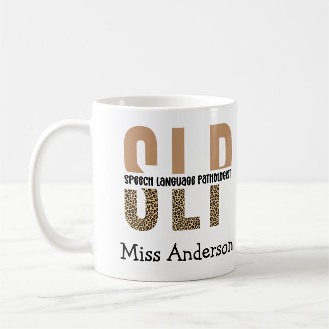 Personalised SLP Speech language pathologist gift Coffee Mug (Left)