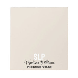 Personalised SLP Speech Language Pathologist Gift Notepad