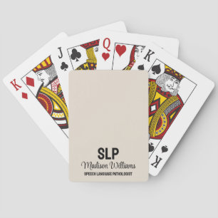 Personalised SLP Speech Language Pathologist Gift Playing Cards