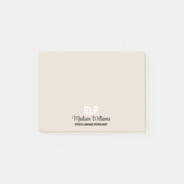 Personalised SLP Speech Language Pathologist Gift Post-it Notes (Front)