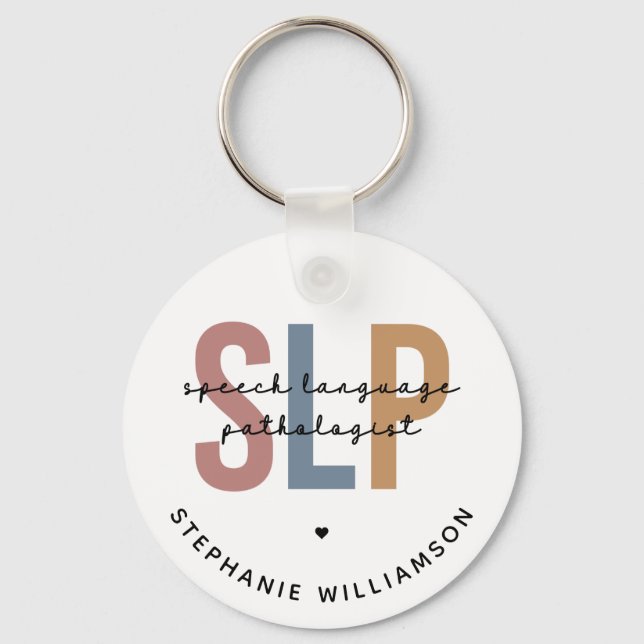 Personalised SLP Speech Language Pathologist Key Ring (Front)
