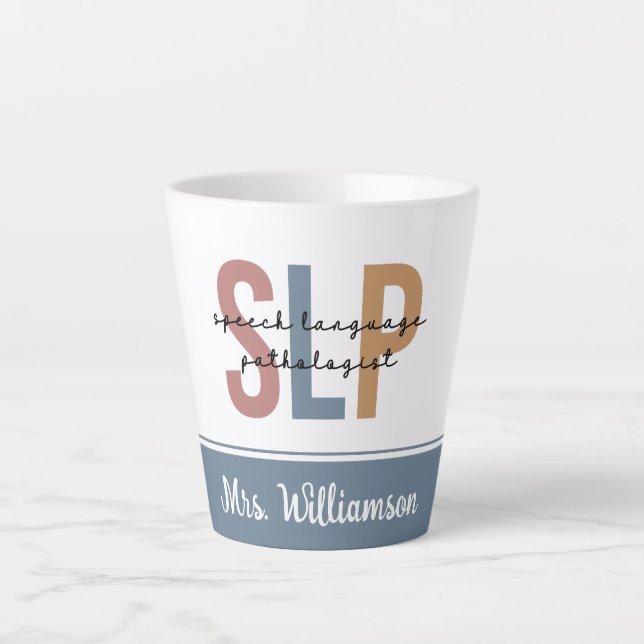 Personalised SLP Speech Language Pathologist Latte Mug (Front)