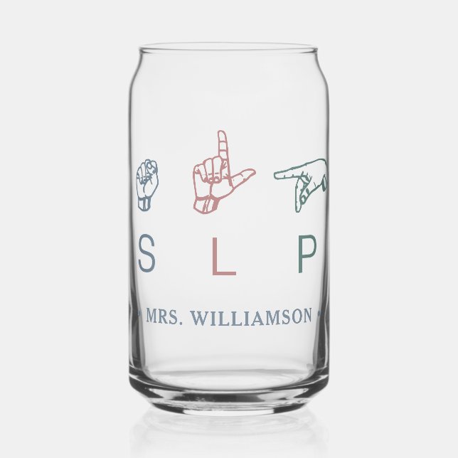 Personalised SLP Speech Pathologist Appreciation Can Glass (Front)