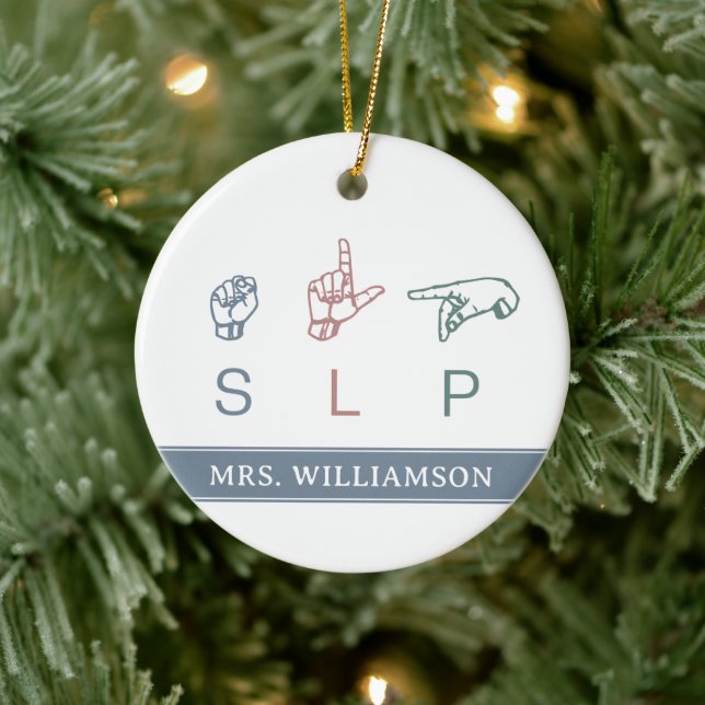 Personalised SLP Speech Pathologist Appreciation Ceramic Ornament (Tree)