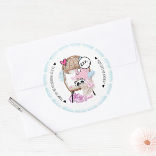 Personalised Slumber Party Birthday Classic Round Sticker
