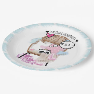 Personalised Slumber Party Girl Birthday Paper Plate