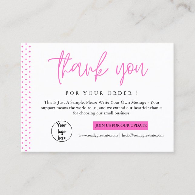 Personalised Small Business Thank You Card (Front)