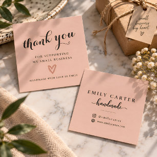 Personalised Small Business Thank You Square Card