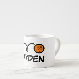 Personalised small kid's mug with cute basketball