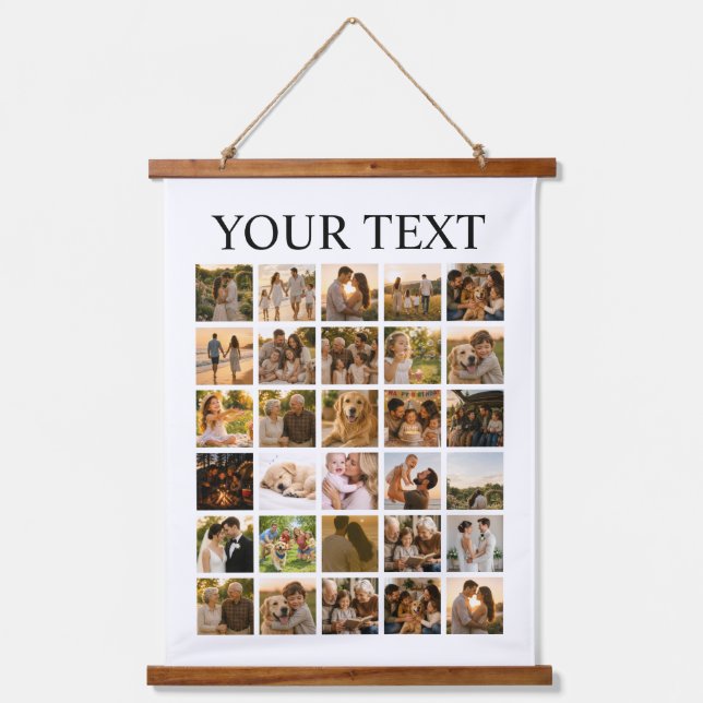 Personalised Small Text Photo Collage Hanging Tapestry (Front)