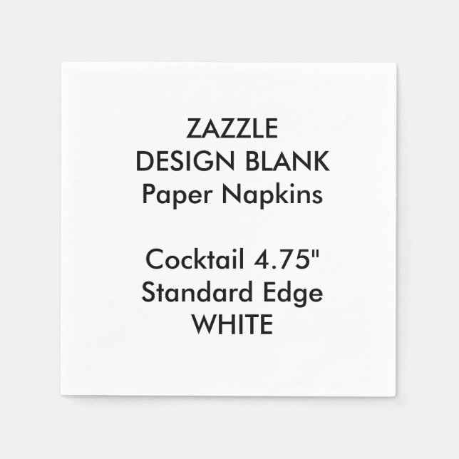 Personalised Small WHITE Cocktail Paper Napkins (Front)
