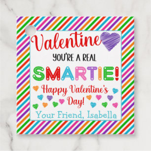 Personalised Smartie Valentine's Day Favour Tags
