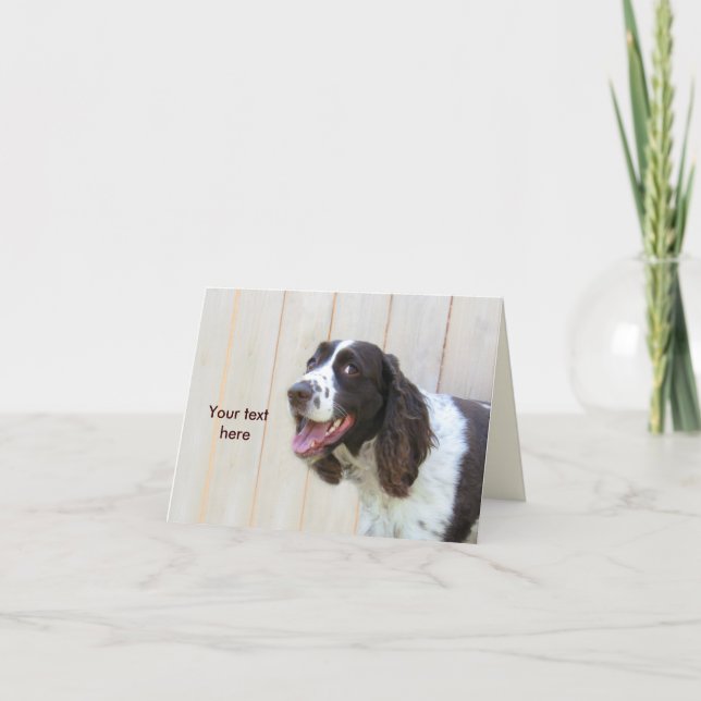 Personalised Smiling English Springer Spaniel Card (Front)