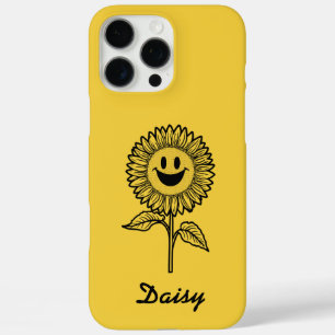 Personalised Smiling Sunflower – Bright iPhone 16 Pro Max Case
