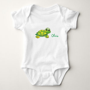Personalised smiling turtle baby bodysuit