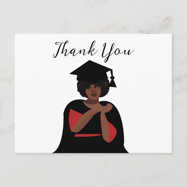 Personalised Smiling Woman Graduation Postcard (Front)
