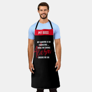 Personalised Smoke Alarm Cook Chef Attitude Funny Apron