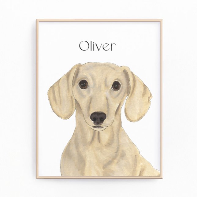 Personalised Smooth Cream Dachshund Art Photo Print (Creator Uploaded)