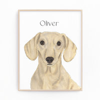 Personalised Smooth Red Dachshund Art