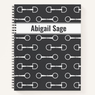 Personalised Snaffle Bits Grey and White Horse Notebook