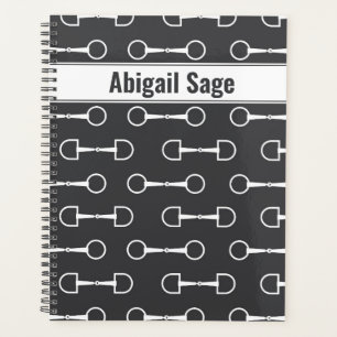 Personalised Snaffle Bits Grey and White Horse Planner