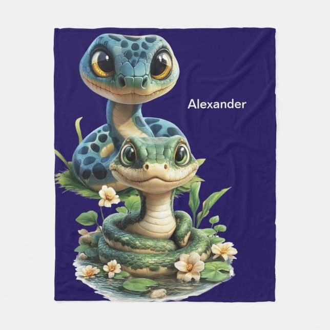 Personalised Snake Fleece Blanket (Front)