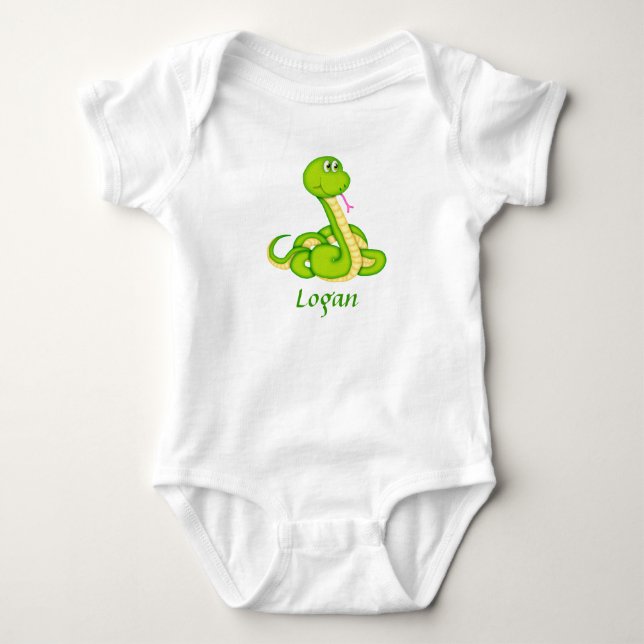 Personalised Snake T-Shirt Baby Bodysuit (Front)