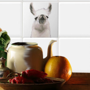 Personalised Snooty Snobby Llama Tile