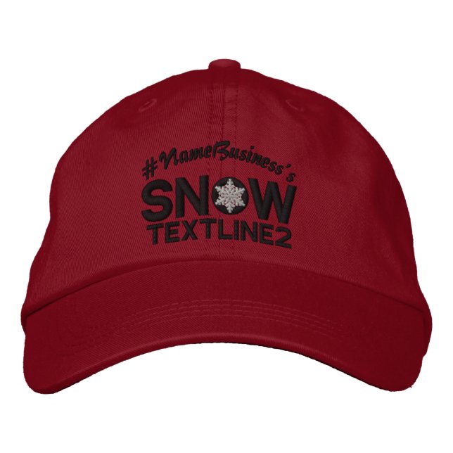 Personalised Snow Embroidered Black And White Hat (Front)