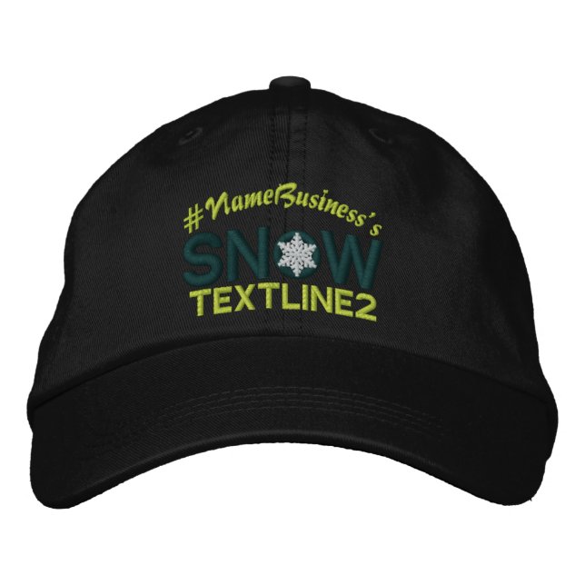 Personalised Snow Embroidery Snowflake Embroidered Hat (Front)