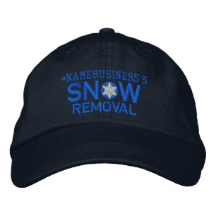 Personalised Snow Removal Snowflake in Blue Embroidered Hat