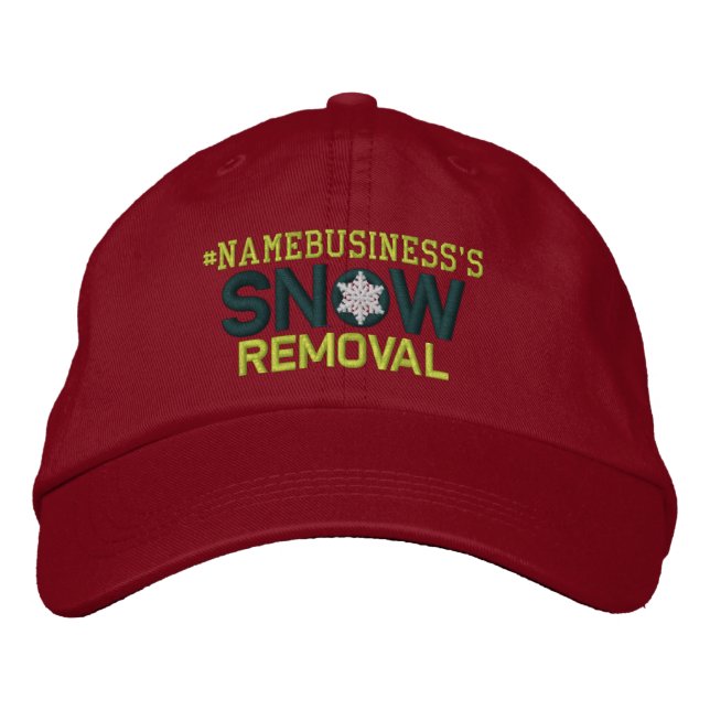 Personalised Snow Removal Snowflakes Embroidered Hat (Front)