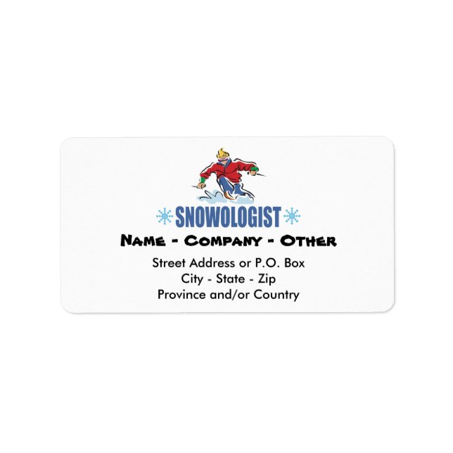 Personalised Snow Skiing Label (Front)