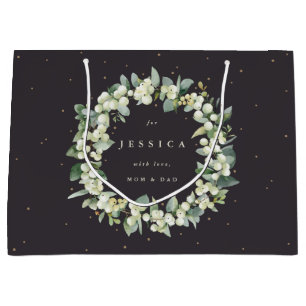 Personalised Snowberry+Eucalyptus Christmas Large Gift Bag