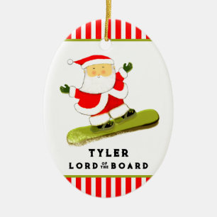 Personalised Snowboarder Snowboarding Ceramic Ornament
