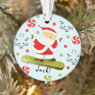 Personalised Snowboarding Christmas Collectable Ornament