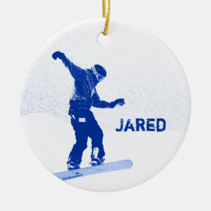 Personalised Snowboarding Christmas Ornament