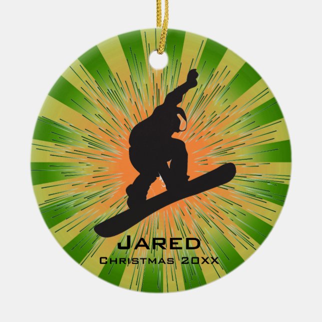 Personalised Snowboarding Ornament (Front)