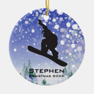 Personalised Snowboarding Ornament