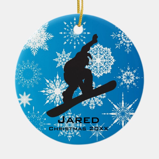 Personalised Snowboarding Ornament (Front)