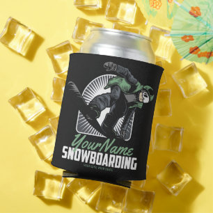 Personalised Snowboarding Snow Boarder Shredding Can Cooler